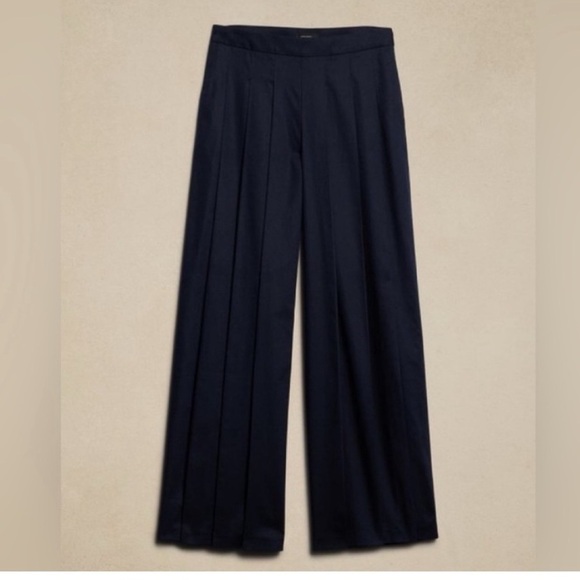 NWT! Banana Republic Preppy Navy Linen-Blend Palazzo Pant - Multiple Sizes🩵 - Picture 4 of 6